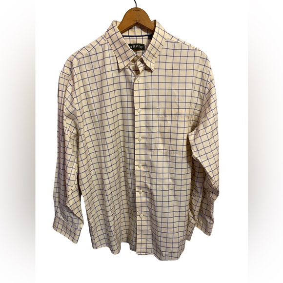 Orvis Other - Orvis Mens Long Sleeve Button Up Striped‎ Size XL Yellow and Blue